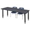 Regency Tables > Height Adjustable > Rectangular Table & Chair Sets, 60 W, 30 L, 23-34 H, Grey MT6030GYAPBK45NV - alternate 1